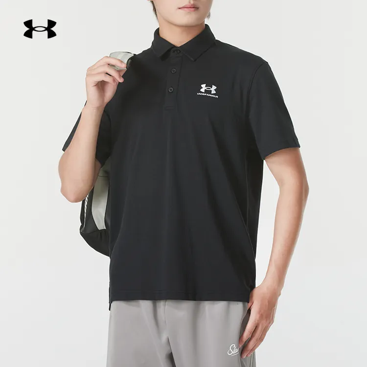 安德玛男子短袖新款透气POLO衫户外运动休闲T恤1386608