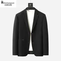 男士男装商务休闲时尚纯色百搭平驳领简约西装/2316