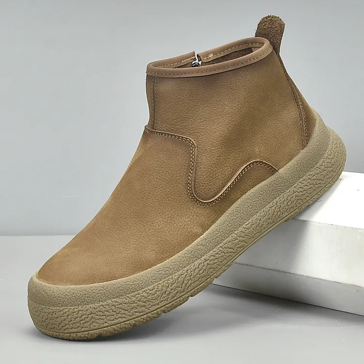 新款男鞋复古马丁休闲软底牛筋皮鞋手工男鞋