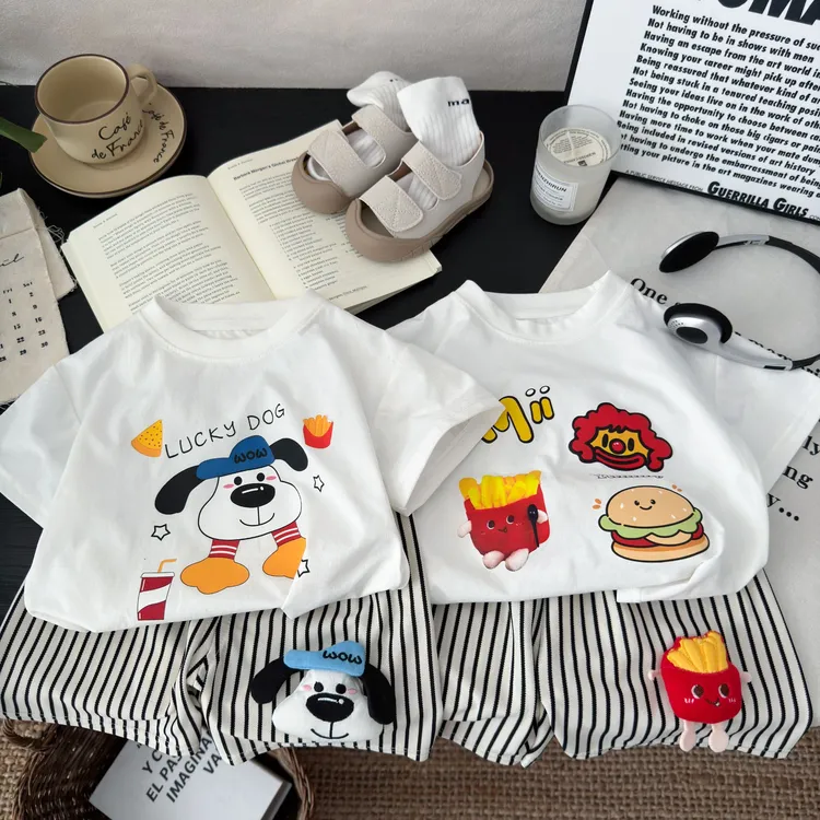 【A类玩偶】迪桑棉小童韩版6-12男童儿童棉绸睡衣小女宝宝夏季衣服