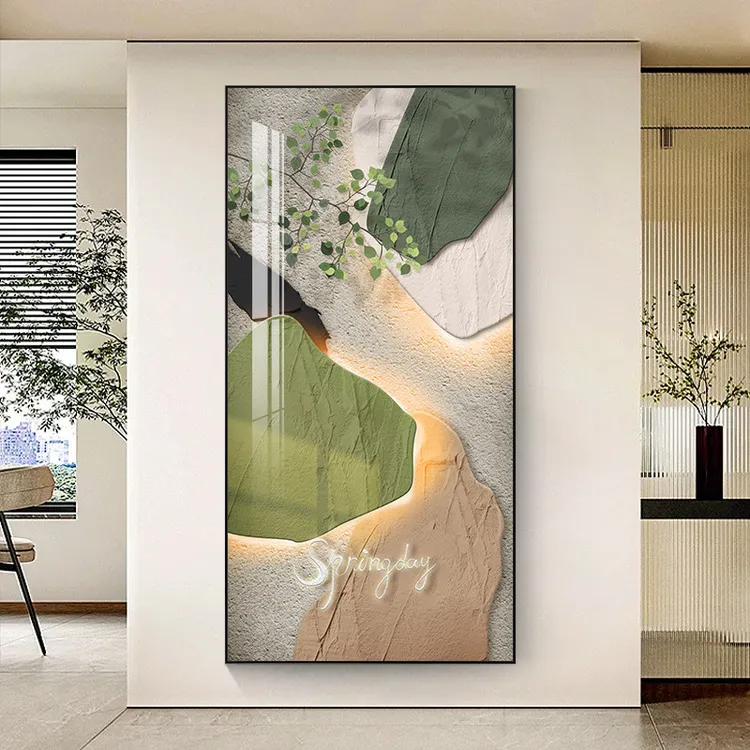 卧室北欧风入户玄关装饰画高档大气走廊过道尽头壁画进门正对墙挂