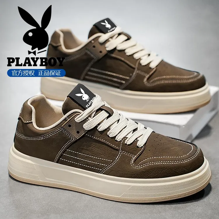 花花公子男鞋2025新款冬季工作上班复古运动休闲鞋男痞帅厚底板鞋