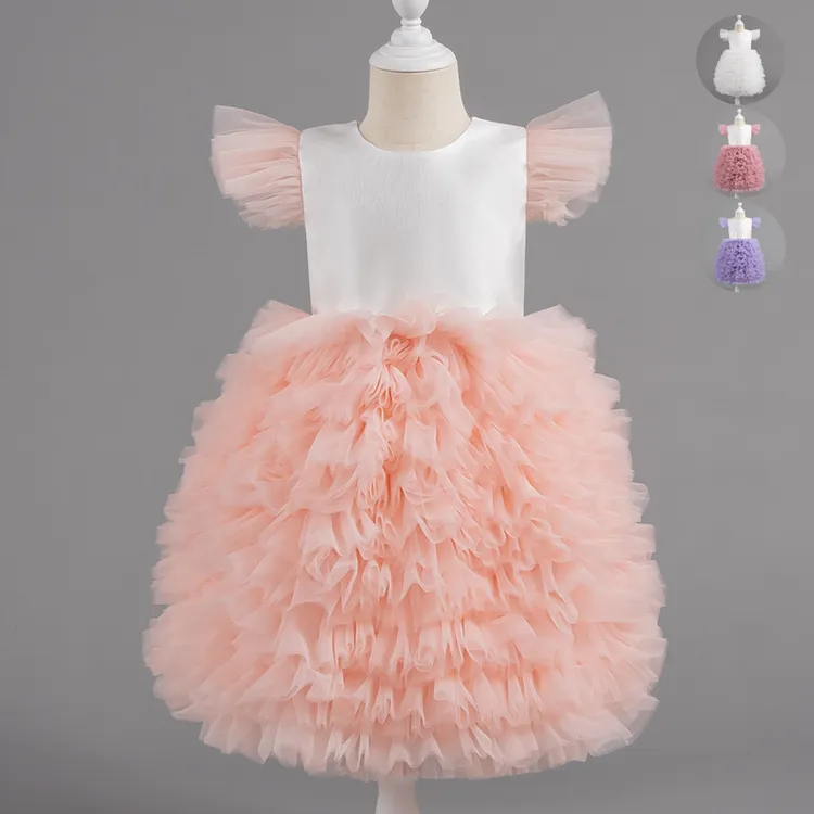 女童夏装公主裙婴儿百日女宝宝生日礼服周岁抓周连衣裙蓬蓬蛋糕裙