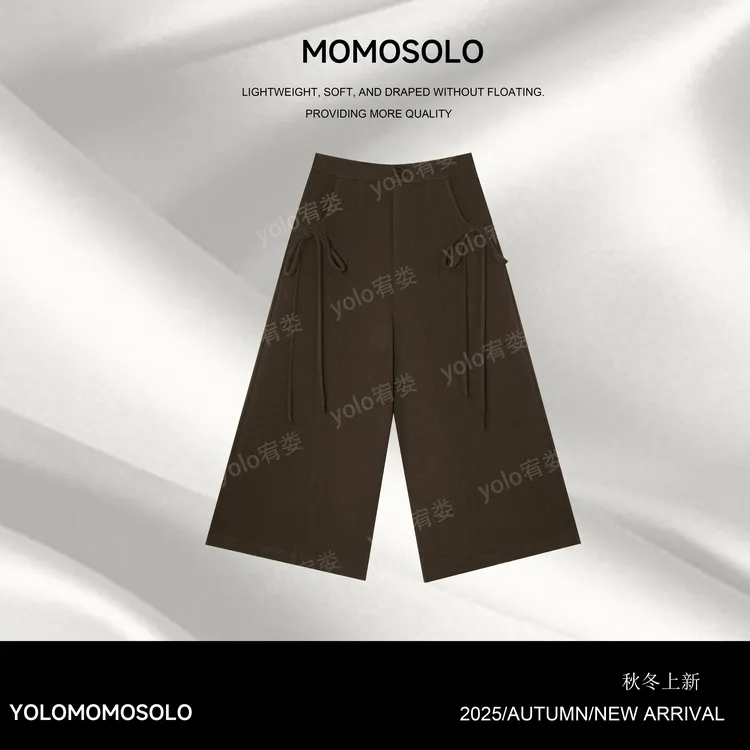 •秋半•2025冬原创羊毛毛呢蝴蝶结设计直筒七分裤长裤259870