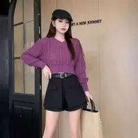 1209百搭洋气松紧腰大兜腰带款网红设计感显瘦减龄炸街休闲短裤