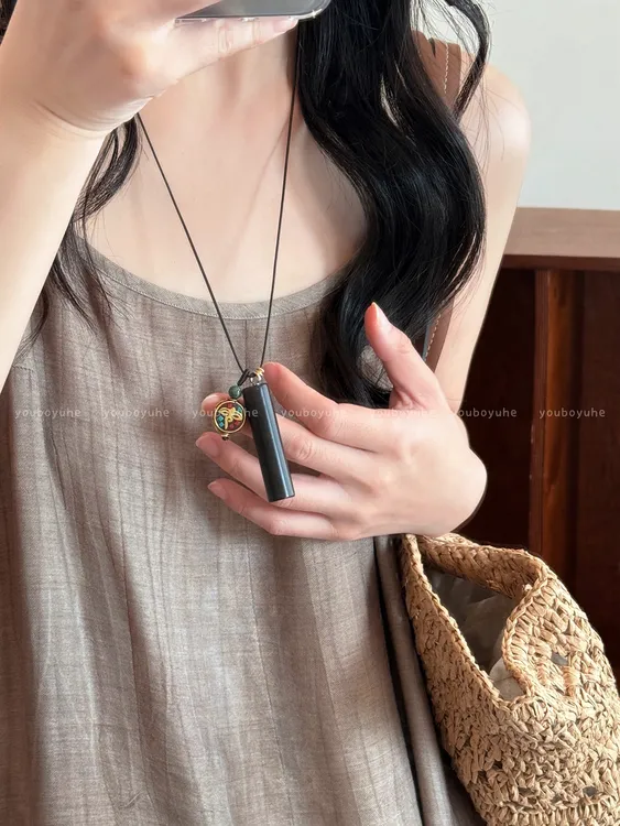 铜布艺项链 长款吊坠项链女民族风日常百搭毛衣链小众设计感配饰