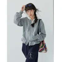 「白描工作间」"维奥拉"圆领拉链开衫收腰设计感卫衣外套