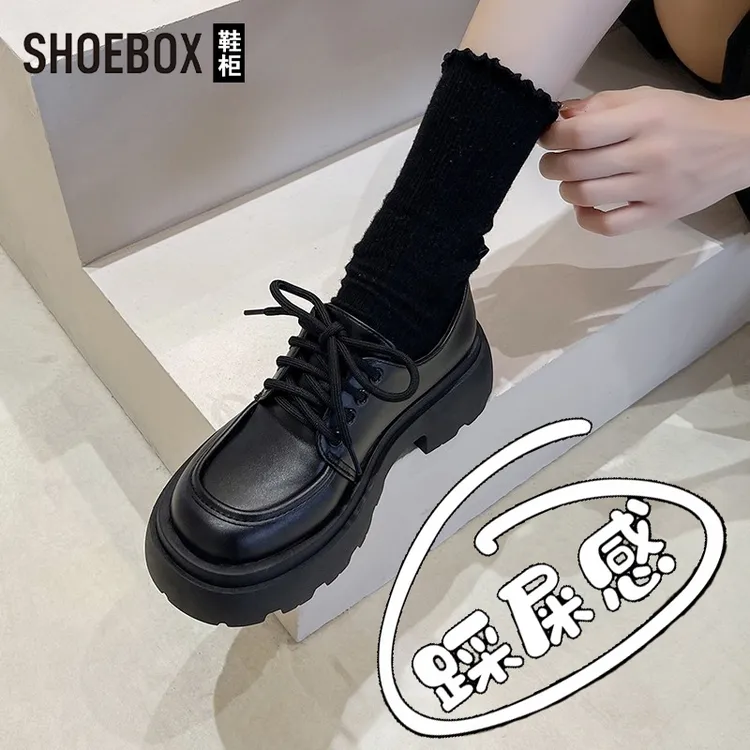 达芙妮集团旗下明星同款乐福鞋女2025新款英伦风小皮鞋黑色单鞋子