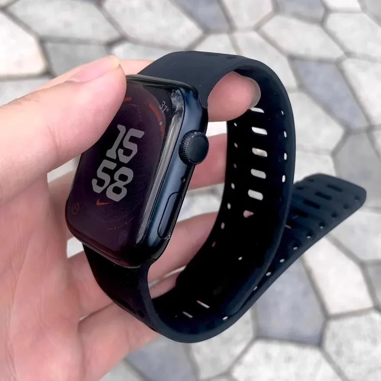 卡容全磁吸适用苹果iwatch表带S10液态软硅胶ultra透气S987加宽24