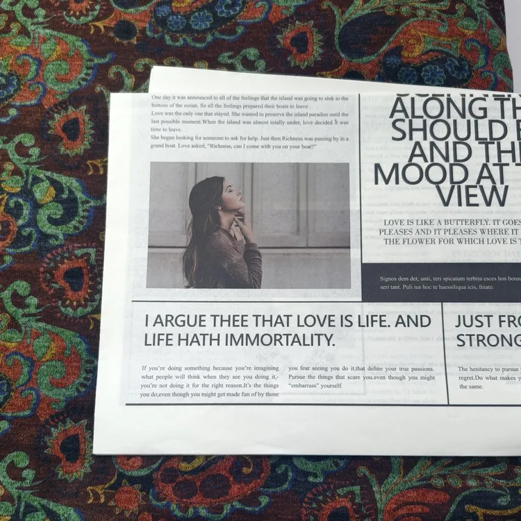 秋冬星空绒打底保暖内衣针织弹力面料咖底彩色腰果花