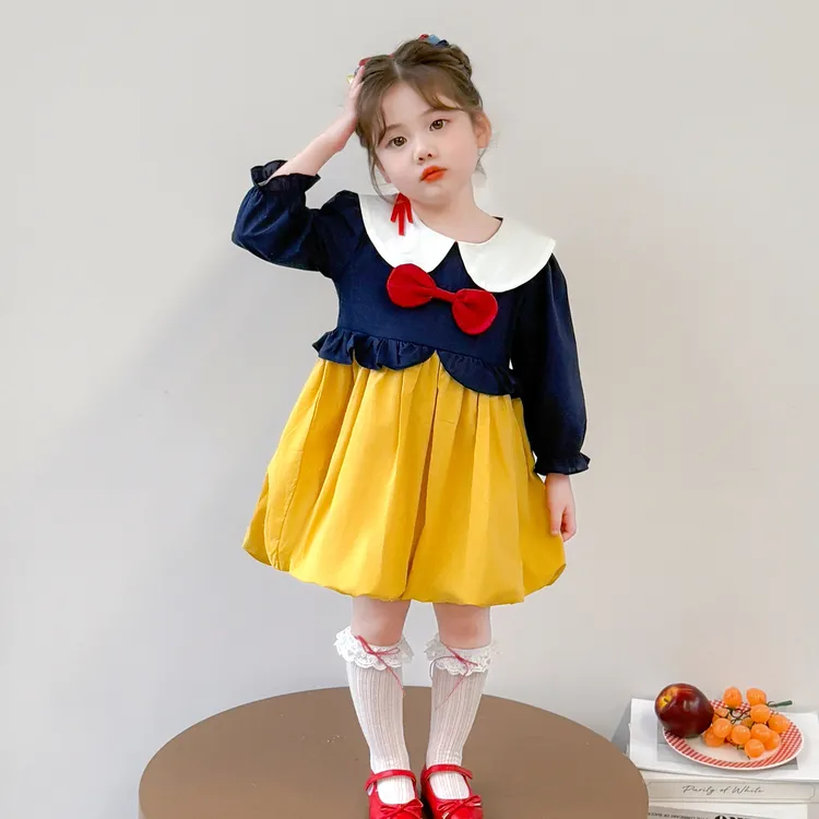 白雪公主裙女童长袖连衣裙秋生日周岁礼服儿童女宝宝秋季蓬蓬裙子