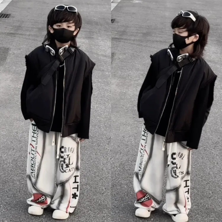 一乐乐家秋冬款加厚款酷飒时髦高级感双面穿马甲