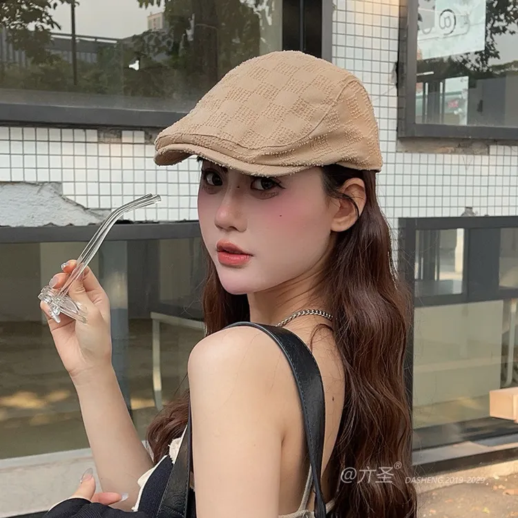 帽子女2025新款春夏天大头围显脸小防晒前进帽鸭舌贝雷帽日韩百搭
