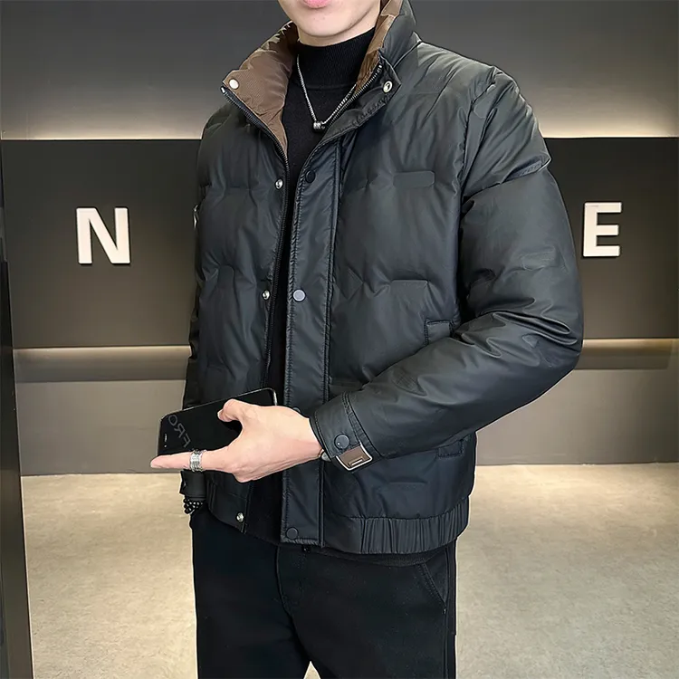 羽绒服男款冬季加厚保暖外套男士立领时尚防风男装冬天男士防寒服