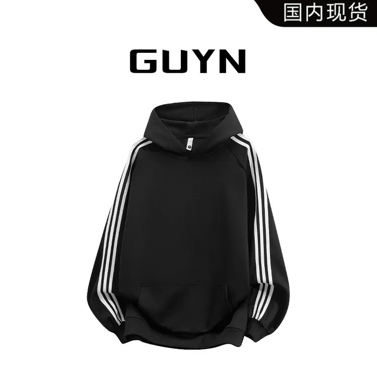 【品牌现货】GUYN长袖春季秋季撞色时尚春秋常规常规款套头卫衣连帽
