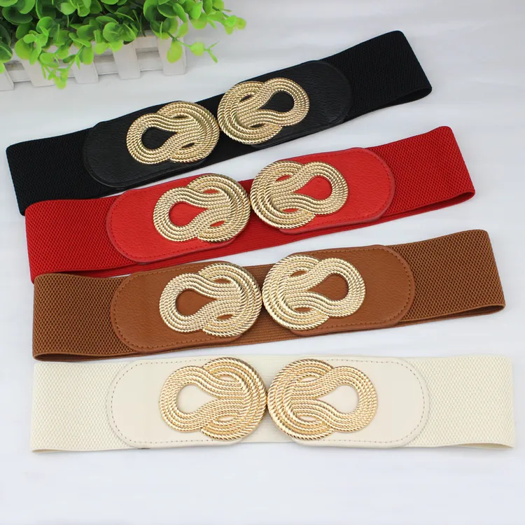 新款欧美女士宽腰带韩版时尚中国结束腰腰封连衣裙大衣装饰松紧带