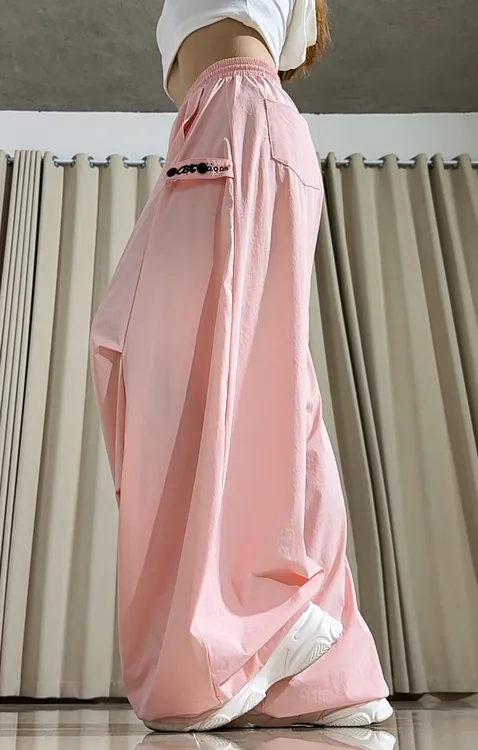 （达人专属）9209款夏季休闲裤透气网红裤子宽松韩版显瘦薄款阔腿裤