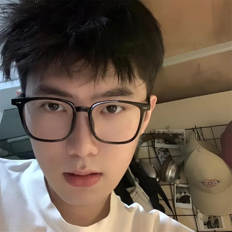定制近视镜黑框眼镜男潮大脸方框痞帅防蓝光可配度数变色散光眼镜
