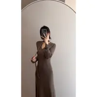 【十一月的诗】飘带门襟交叠针织连衣裙