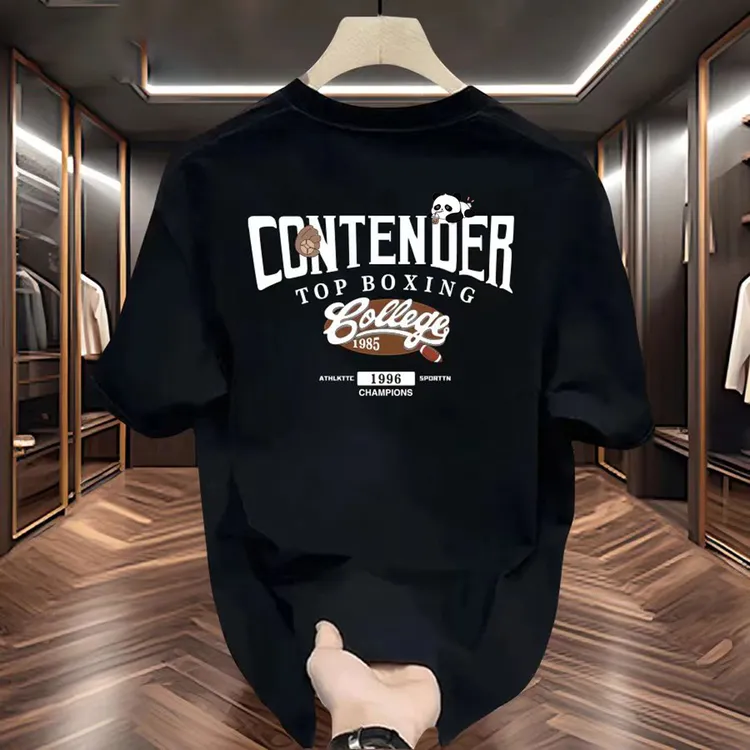 雅鹿夏季男士纯棉短袖t恤男女同款圆领潮流韩版宽松百搭印花半袖