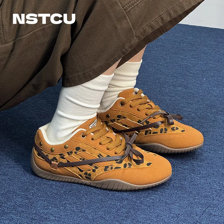 NSTCU·【小棕豹】原创豹纹板鞋复古棕色秋冬2025年美拉德厚底休闲鞋