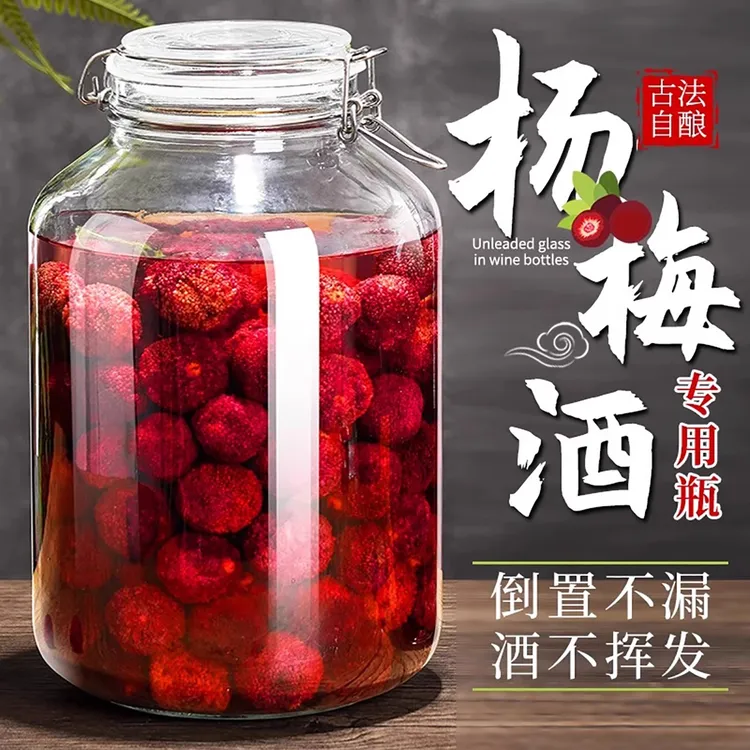 泡酒玻璃瓶专用酒瓶杨梅酒空瓶青梅果酒大号装酒坛密封罐酒罐容器