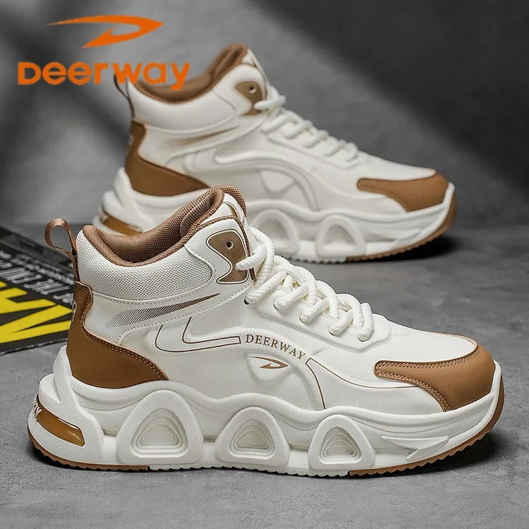 德尔惠马丁鞋男鞋厚底增高百搭透气高帮休闲鞋青少年运动减震鞋子