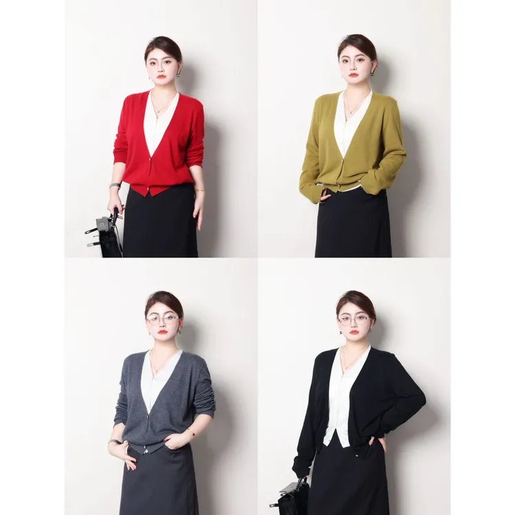 PRASE·杨杨【乌木雪松】微胖轻奢设计秋女撞色拼接毛针织衫PR502B71