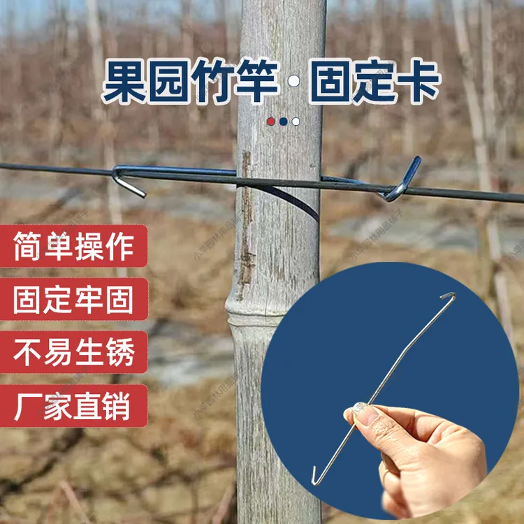 竹竿固定卡扣新建果园竹竿玻纤杆固定器热镀锌卡扣果园必备辅材