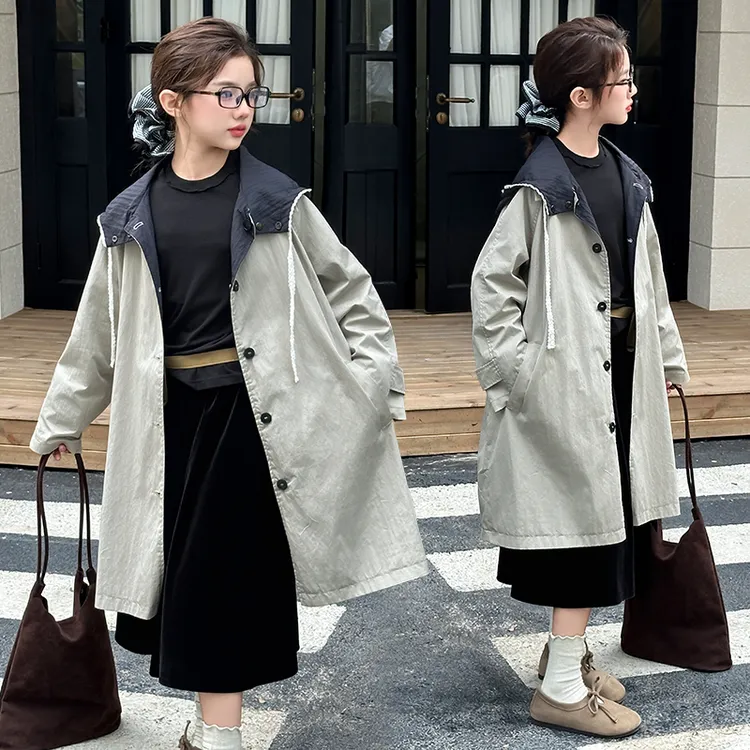 女童秋装外套春秋款女孩6-12中大儿童装洋气时髦秋季风衣上衣服潮