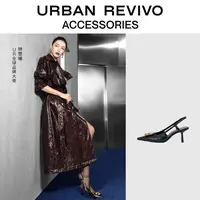 【钟楚曦同款】URBAN REVIVO2025秋季新款女金属扣空鞋UAWS50108