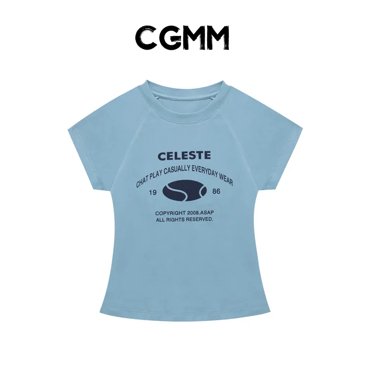 CGMM/橱柜密码新款字母印花修身显瘦百搭短袖DSOMB5116
