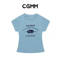 CGMM/橱柜密码新款字母印花修身显瘦百搭短袖DSOMB5116