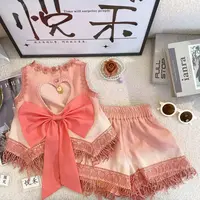 T3【悦禾】女孩牛仔套装甜美夏季新款女宝韩版洋气无袖套装80737