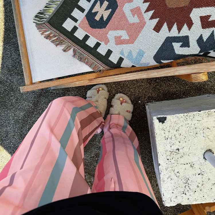 （MY）BETTER JOELAY -【粉红条纹】高级时尚宽松简约风休闲裤WL9987