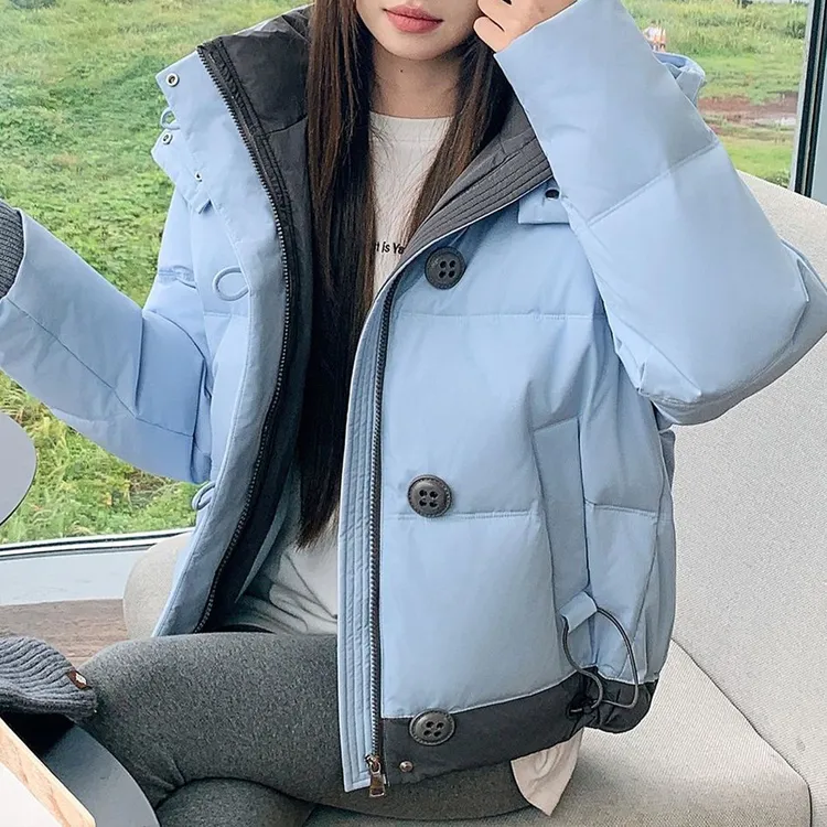 2025新款港风设计感宽松复古简约时尚棉服女时尚减龄衣服