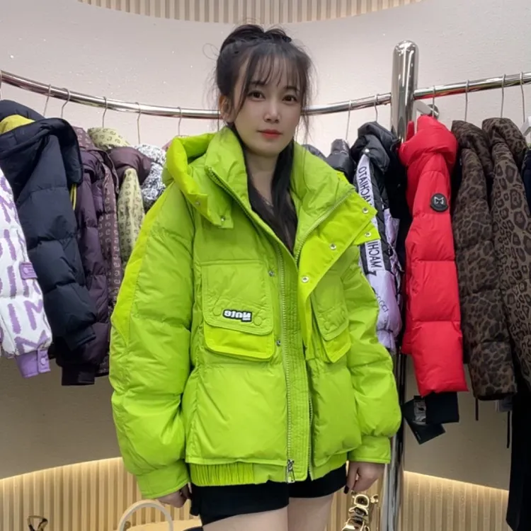 2025年新款潮牌90羽绒服三防连帽女保暖中长款宽松冬季网红外套