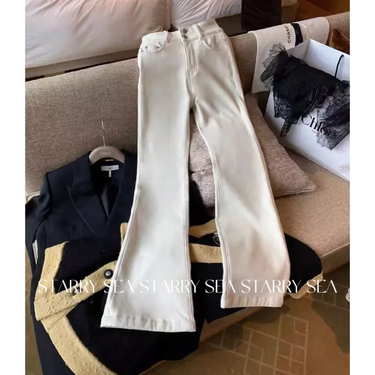 PP 【显瘦神裤】 加绒显腿细裤子修身喇叭牛仔裤#PP0178KZ