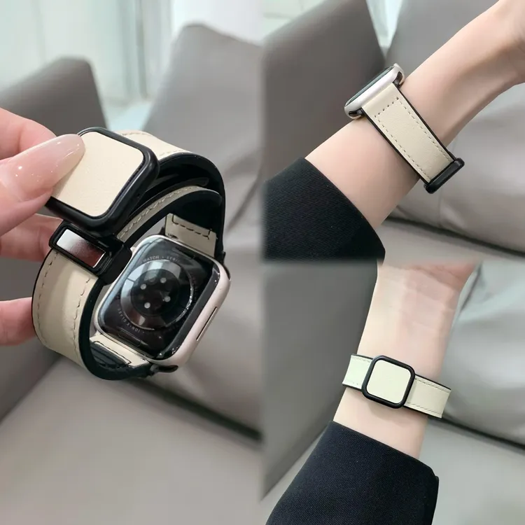 磁吸方扣适用苹果S10表带小米9pro护腕华为fit3红米watch5表带