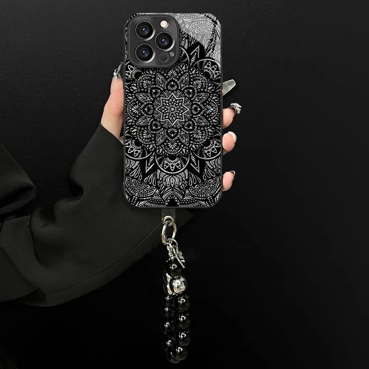 电镀玻璃适用苹果/oppo/华为/vivo/小米高级感暗黑图腾创意手机壳