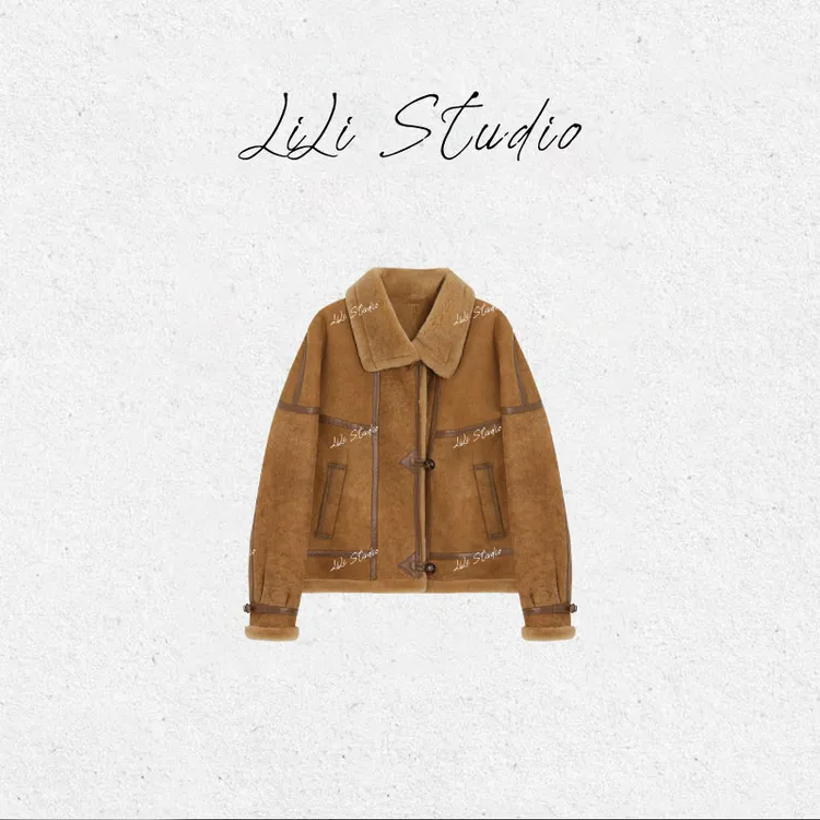 PCNY丨不理理「蒙德里安」机车款保暖羊皮毛一体皮草外套