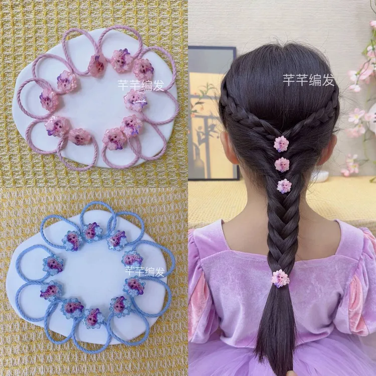 小女孩新蓝色艾莎公主发绳高弹皮筋