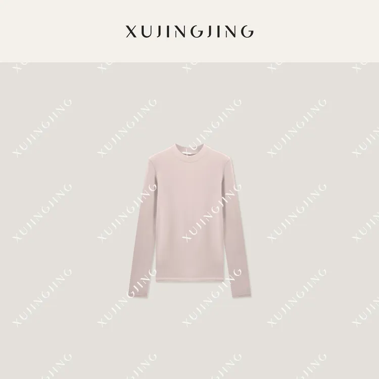 徐靖靖【裸感打底】加厚磨毛T恤亲肤百搭秋冬显瘦修身打底衫2510039