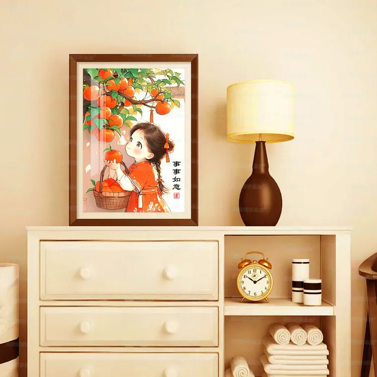 【进口棉布】蒙娜丽莎皇室十字绣事事如意小女孩新款可爱diy手工绣