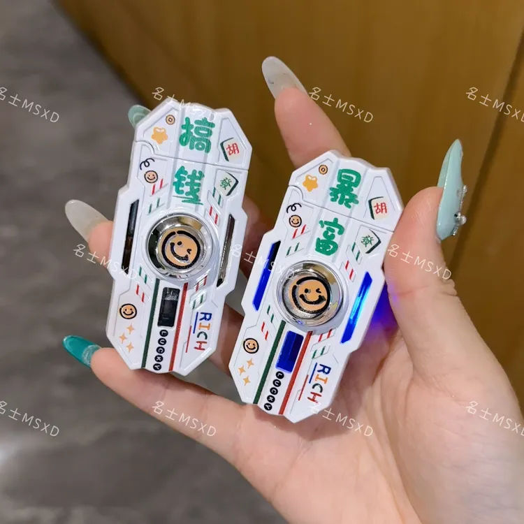 机甲新款潮玩创意充气打火机金属解压陀螺个性高档把玩送男友礼物