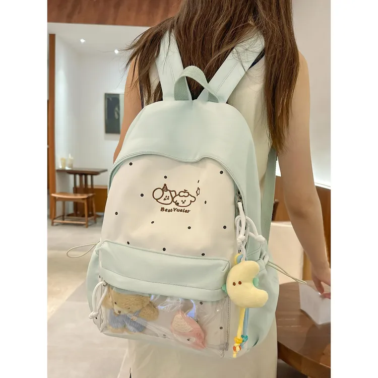 书包高中生女生新款设计感小众背包大学生上课可放电脑旅行双肩包