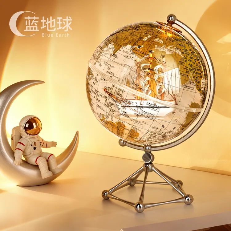 透明地球仪发光氛围灯网红摆件送朋友圣诞礼物办公室摆件生日礼物