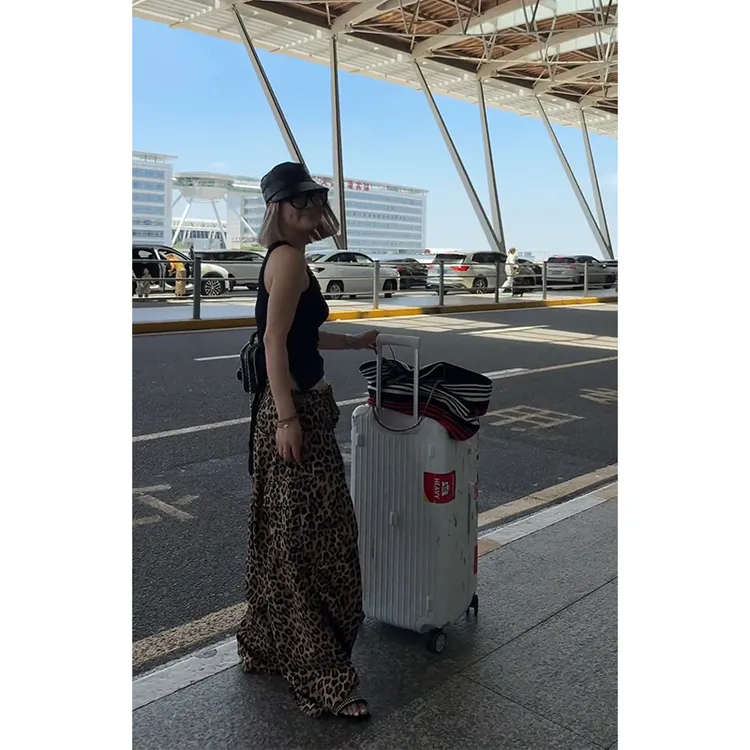 小众设计师高级系列 男女 同款薄款面料豹纹印花多口袋宽松休闲裤