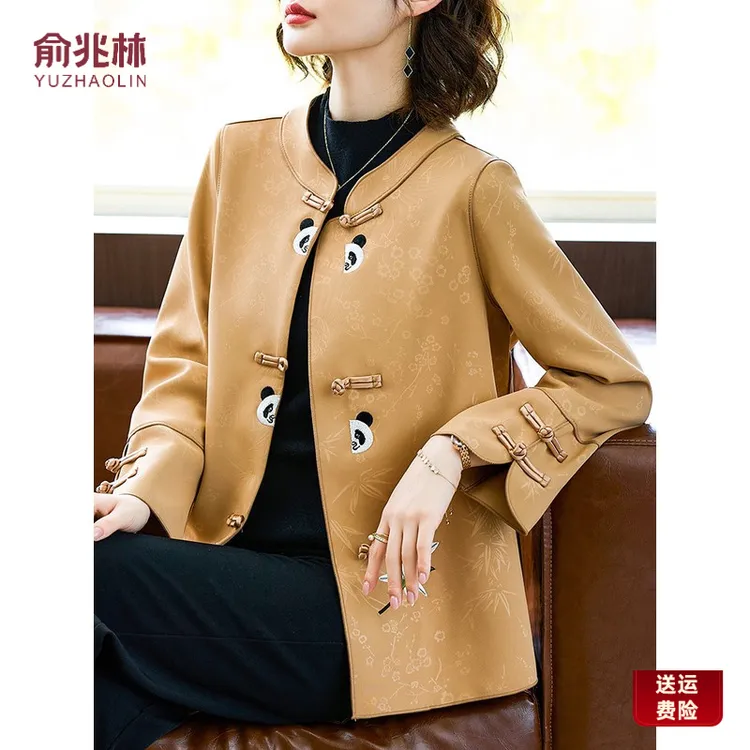 俞兆林2025新款妈妈秋装新中式民族风时尚大气毛呢装秋季气质上衣