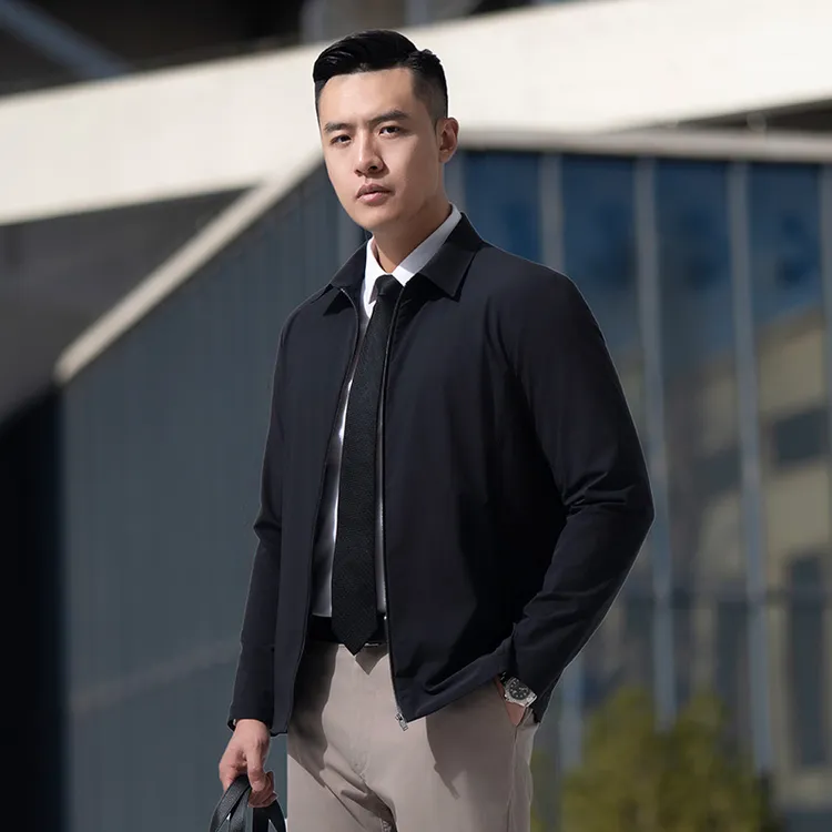 【龙牙】暗之黑豹轻量翻领男士茄克百搭商务春秋时尚男款休闲男外套